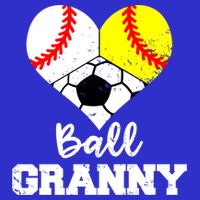 Ball Granny Heart Funny Baseball Softball Soccer Granny Gift Womens T-Shirt