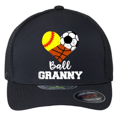 Ball Granny Heart Funny Softball Soccer Basketball Granny Gift Flexfit Unipanel Trucker Cap