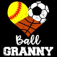 Ball Granny Heart Funny Softball Soccer Basketball Granny Gift Drawstring Bag