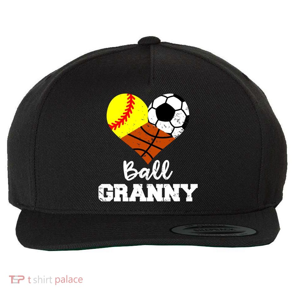 Ball Granny Heart Funny Softball Soccer Basketball Granny Gift Wool Snapback Cap