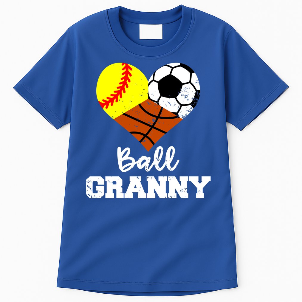 Ball Granny Heart Funny Softball Soccer Basketball Granny Gift Tall T-Shirt