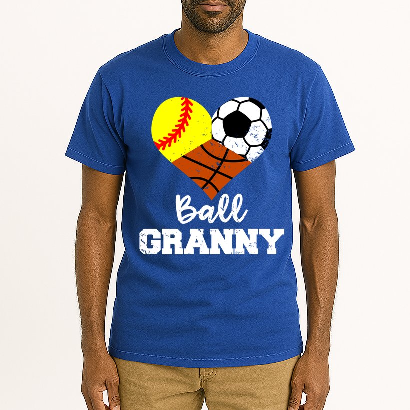 Ball Granny Heart Funny Softball Soccer Basketball Granny Gift Tall T-Shirt