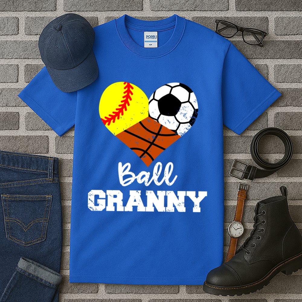 Ball Granny Heart Funny Softball Soccer Basketball Granny Gift Tall T-Shirt