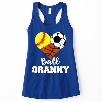 Ball Granny Heart Funny Softball Soccer Basketball Granny Gift Womens Tank Top