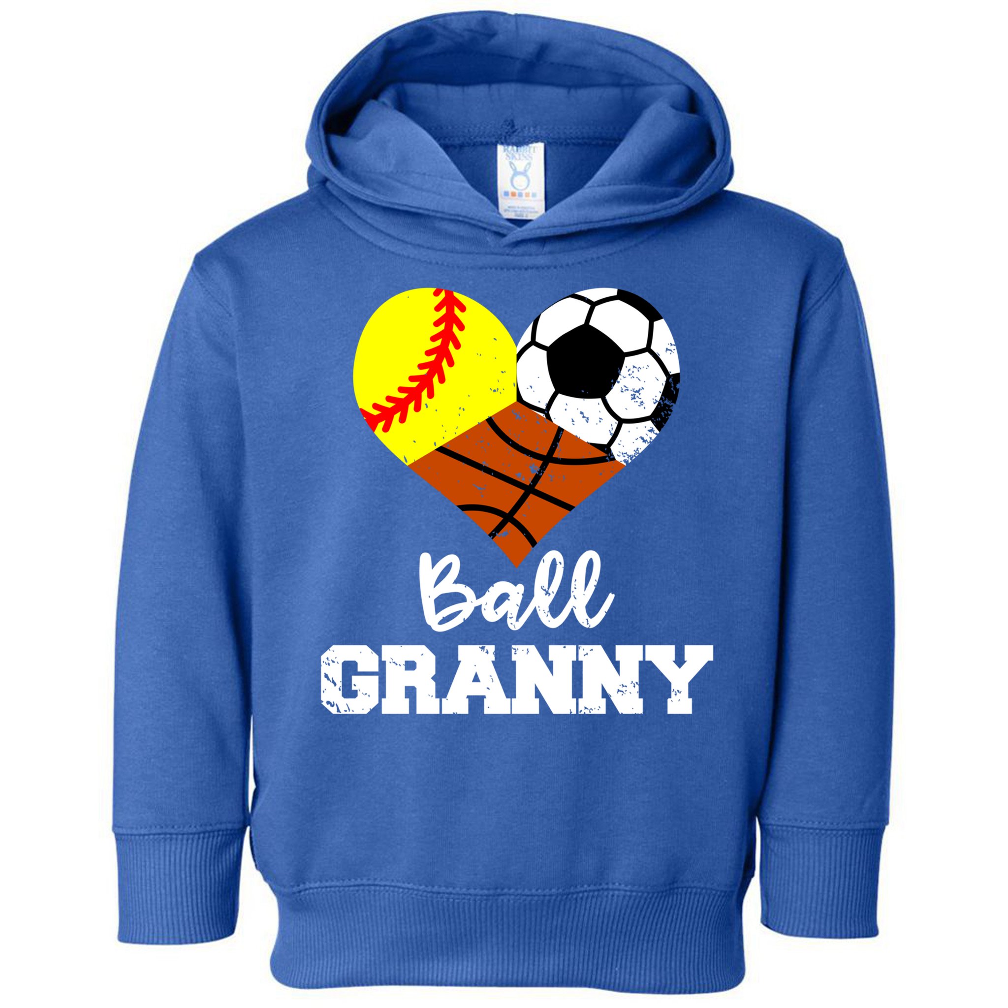 Ball Granny Heart Funny Softball Soccer Basketball Granny Gift Toddler Hoodie