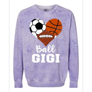 Ball Gigi Heart Funny Soccer Basketball Football Gigi Gift Colorblast Crewneck Sweatshirt