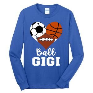 Ball Gigi Heart Funny Soccer Basketball Football Gigi Gift Tall Long Sleeve T-Shirt