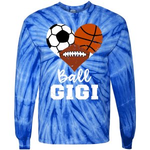 Ball Gigi Heart Funny Soccer Basketball Football Gigi Gift Tie-Dye Long Sleeve Shirt