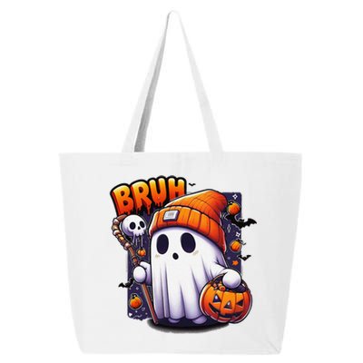 Bruh Ghost Halloween Cute Ghost Trick Or Treat Candy 25L Jumbo Tote