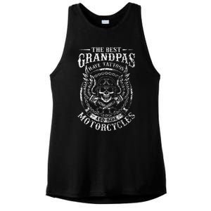 Best Grandpas Have Tattoos And Ride Motorcycles Biker Biking Ladies PosiCharge Tri-Blend Wicking Tank