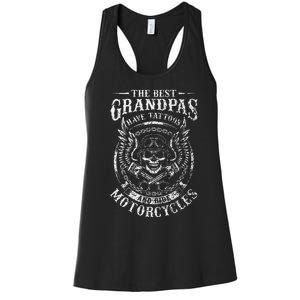 Best Grandpas Have Tattoos And Ride Motorcycles Biker Biking Women's Racerback Tank