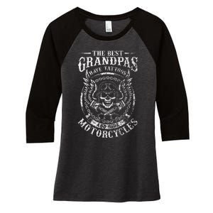 Best Grandpas Have Tattoos And Ride Motorcycles Biker Biking Women's Tri-Blend 3/4-Sleeve Raglan Shirt