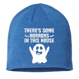 Boo Ghost Halloween Theres Some Horrors In House Vibe Gift Sustainable Beanie