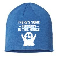 Boo Ghost Halloween Theres Some Horrors In House Vibe Gift Sustainable Beanie