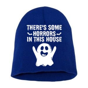 Boo Ghost Halloween Theres Some Horrors In House Vibe Gift Short Acrylic Beanie