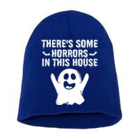 Boo Ghost Halloween Theres Some Horrors In House Vibe Gift Short Acrylic Beanie