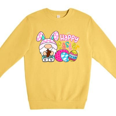 Bunny Gnome Hug Easter Eggs Hunting Happy Easter Day Gift Premium Crewneck Sweatshirt