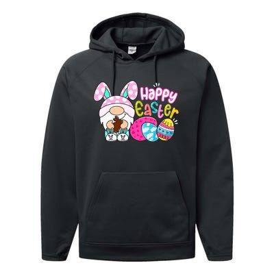 Bunny Gnome Hug Easter Eggs Hunting Happy Easter Day Gift Performance Fleece Hoodie