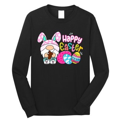 Bunny Gnome Hug Easter Eggs Hunting Happy Easter Day Gift Long Sleeve Shirt