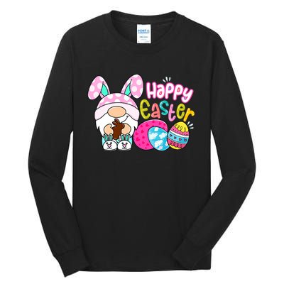 Bunny Gnome Hug Easter Eggs Hunting Happy Easter Day Gift Tall Long Sleeve T-Shirt