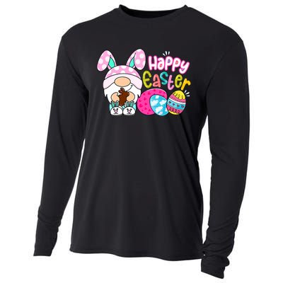 Bunny Gnome Hug Easter Eggs Hunting Happy Easter Day Gift Cooling Performance Long Sleeve Crew