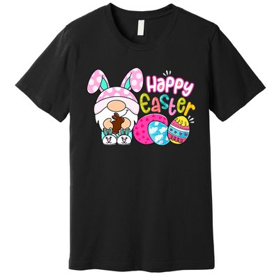 Bunny Gnome Hug Easter Eggs Hunting Happy Easter Day Gift Premium T-Shirt