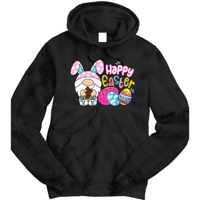 Bunny Gnome Hug Easter Eggs Hunting Happy Easter Day Gift Tie Dye Hoodie