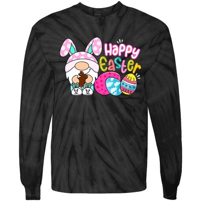 Bunny Gnome Hug Easter Eggs Hunting Happy Easter Day Gift Tie-Dye Long Sleeve Shirt