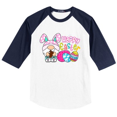 Bunny Gnome Hug Easter Eggs Hunting Happy Easter Day Gift Baseball Sleeve Shirt