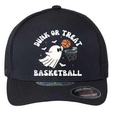 Basketball Ghost Halloween Cute Ghoul Flexfit Unipanel Trucker Cap