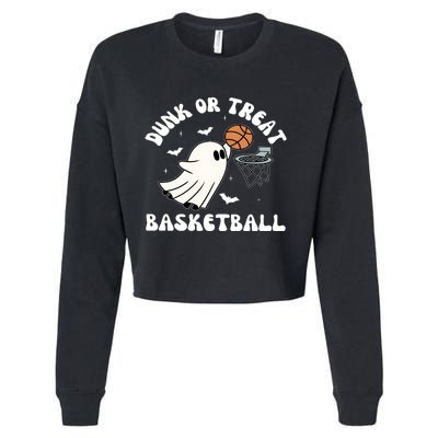 Basketball Ghost Halloween Cute Ghoul Cropped Pullover Crew