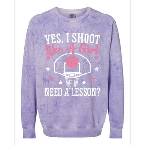 Basketball Girl Hoop Junkie Sport Lover Basketball Player Colorblast Crewneck Sweatshirt