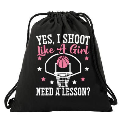 Basketball Girl Hoop Junkie Sport Lover Basketball Player Drawstring Bag