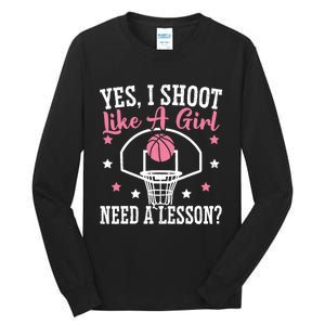 Basketball Girl Hoop Junkie Sport Lover Basketball Player Tall Long Sleeve T-Shirt