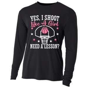 Basketball Girl Hoop Junkie Sport Lover Basketball Player Cooling Performance Long Sleeve Crew