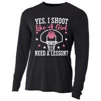 Basketball Girl Hoop Junkie Sport Lover Basketball Player Cooling Performance Long Sleeve Crew