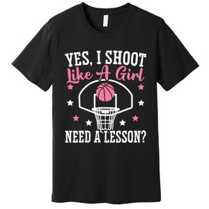 Basketball Girl Hoop Junkie Sport Lover Basketball Player Premium T-Shirt