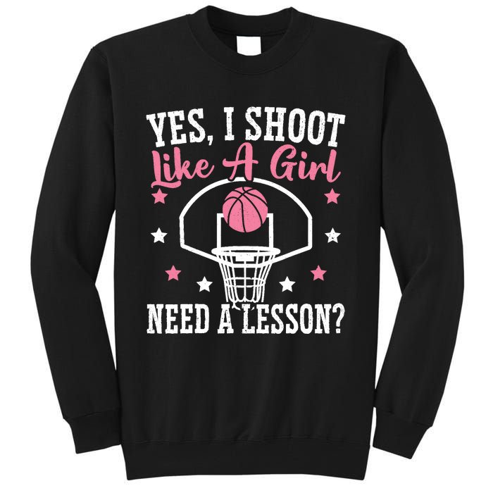 Basketball Girl Hoop Junkie Sport Lover Basketball Player Tall Sweatshirt