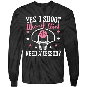 Basketball Girl Hoop Junkie Sport Lover Basketball Player Tie-Dye Long Sleeve Shirt