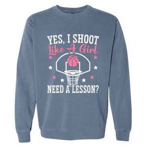 Basketball Girl Hoop Junkie Sport Lover Basketball Player Garment-Dyed Sweatshirt