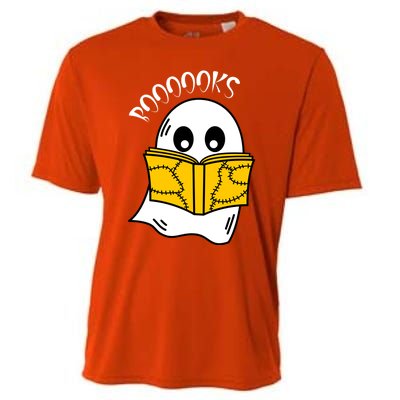 Booooks Ghost Halloween Reading Cute Ghost Reading Book Cool Gift Cooling Performance Crew T-Shirt