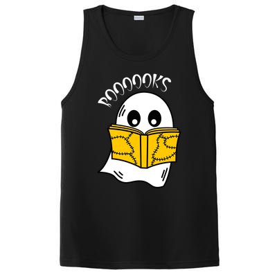 Booooks Ghost Halloween Reading Cute Ghost Reading Book Cool Gift PosiCharge Competitor Tank