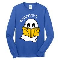 Booooks Ghost Halloween Reading Cute Ghost Reading Book Cool Gift Tall Long Sleeve T-Shirt