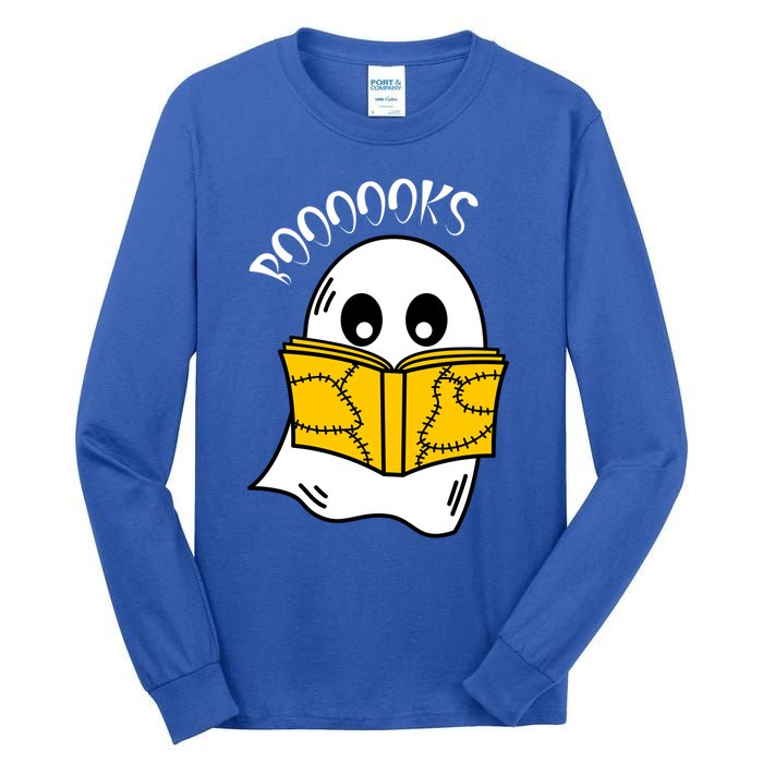 Booooks Ghost Halloween Reading Cute Ghost Reading Book Cool Gift Tall Long Sleeve T-Shirt