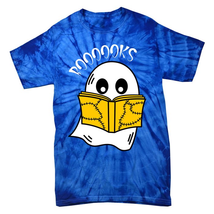 Booooks Ghost Halloween Reading Cute Ghost Reading Book Cool Gift Tie-Dye T-Shirt