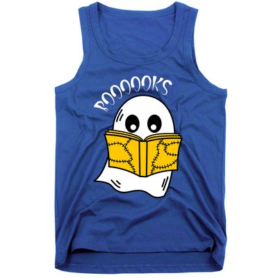 Booooks Ghost Halloween Reading Cute Ghost Reading Book Cool Gift Tank Top