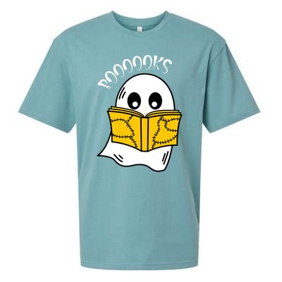 Booooks Ghost Halloween Reading Cute Ghost Reading Book Cool Gift Sueded Cloud Jersey T-Shirt