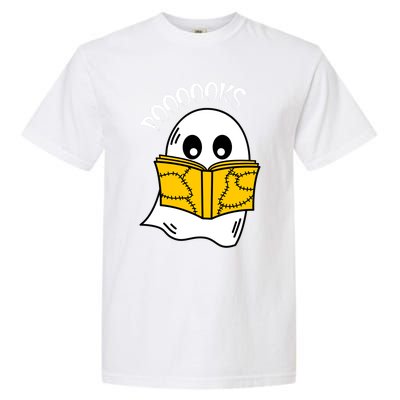 Booooks Ghost Halloween Reading Cute Ghost Reading Book Cool Gift Garment-Dyed Heavyweight T-Shirt