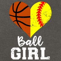 Ball Girl Heart Funny Softball Basketball Girl Cotton Canvas Backpack