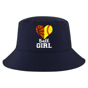 Ball Girl Heart Funny Softball Basketball Girl Cool Comfort Performance Bucket Hat